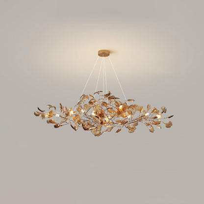 Acrylic Ginkgo Leaf Chandelier - Elegant Design with Adjustable Height