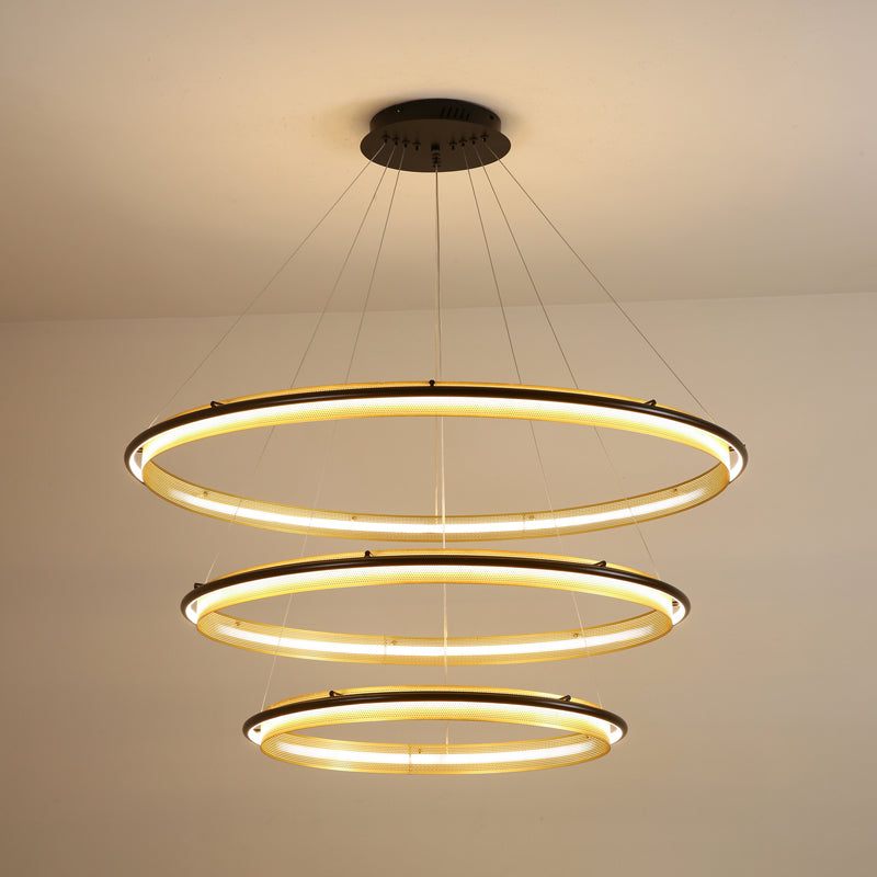 Modern Acrylic LED Round Chandelier with Dimmable Light & Energy Effic
