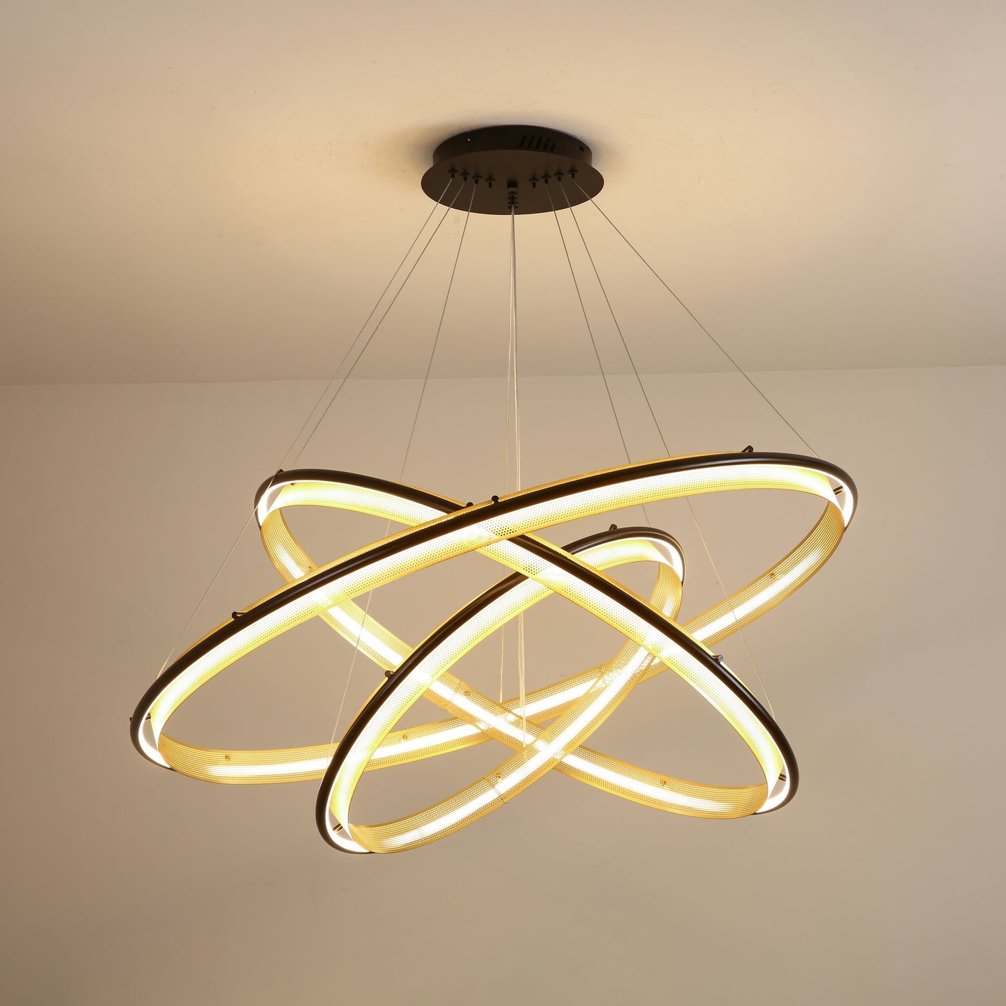 Modern Acrylic LED Round Chandelier with Dimmable Light & Energy Effic
