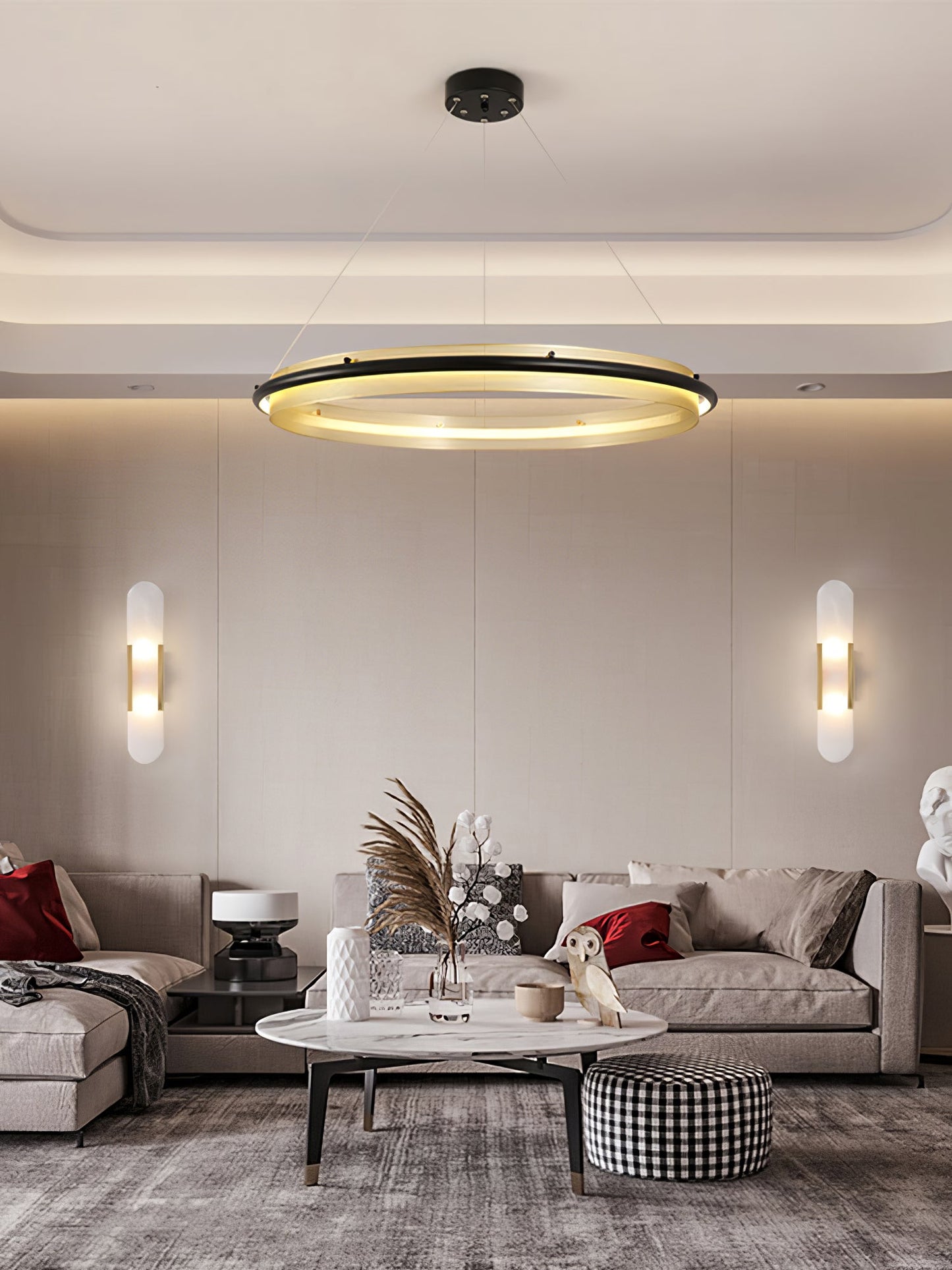 Modern Acrylic LED Round Chandelier with Dimmable Light & Energy Effic