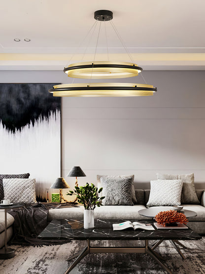 Modern Acrylic LED Round Chandelier with Dimmable Light & Energy Effic