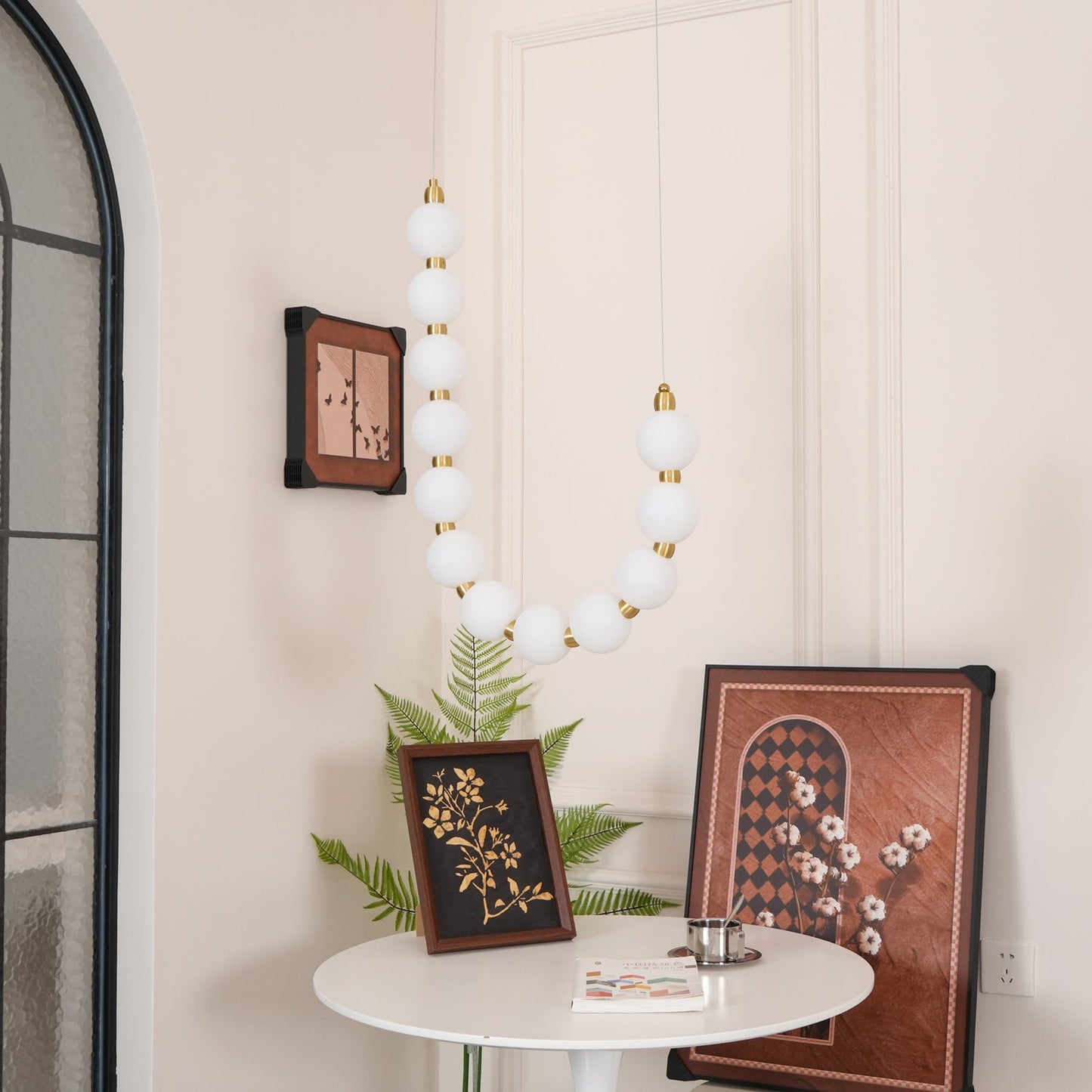 Elegant Acrylic Pearl Chandelier Necklace - Lightweight & Versatile