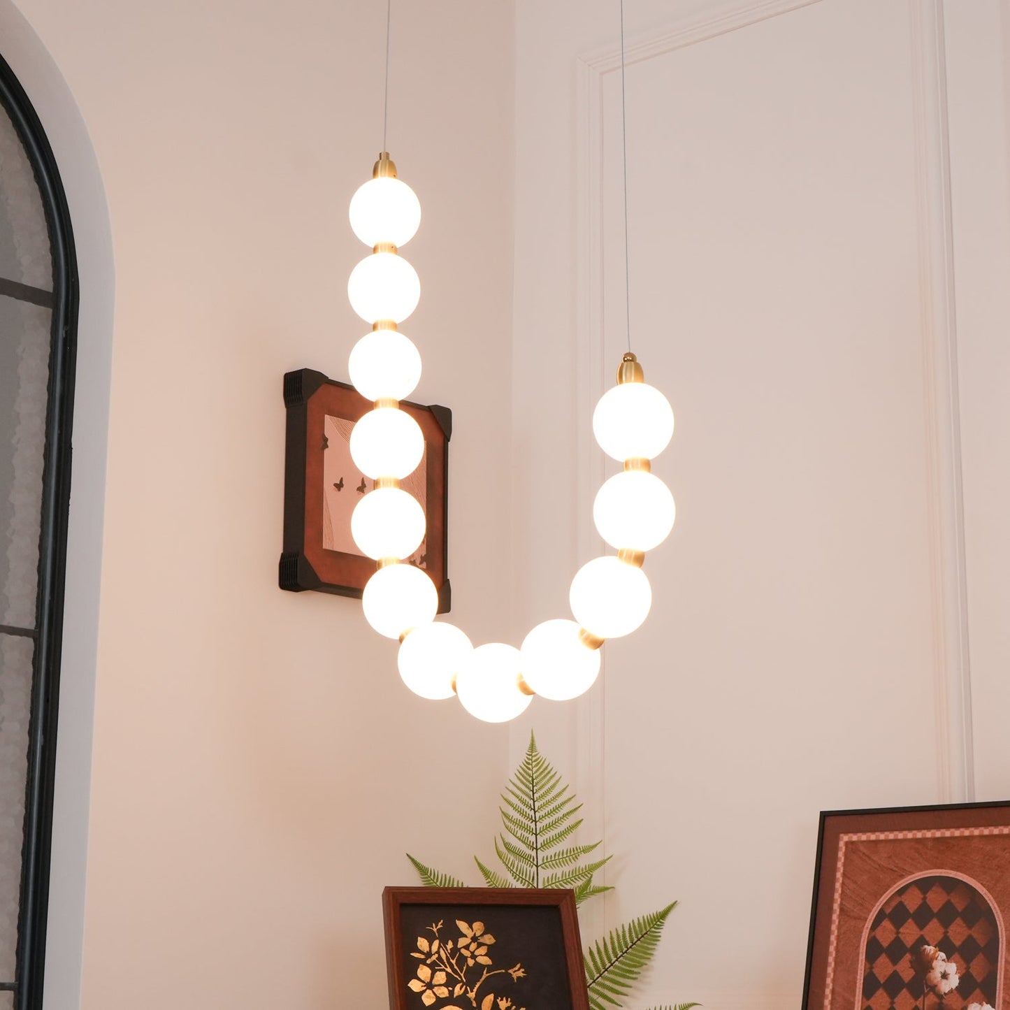 Elegant Acrylic Pearl Chandelier Necklace - Lightweight & Versatile