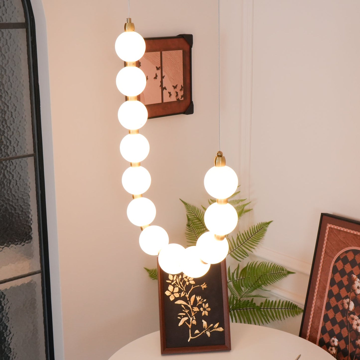 Elegant Acrylic Pearl Chandelier Necklace - Lightweight & Versatile