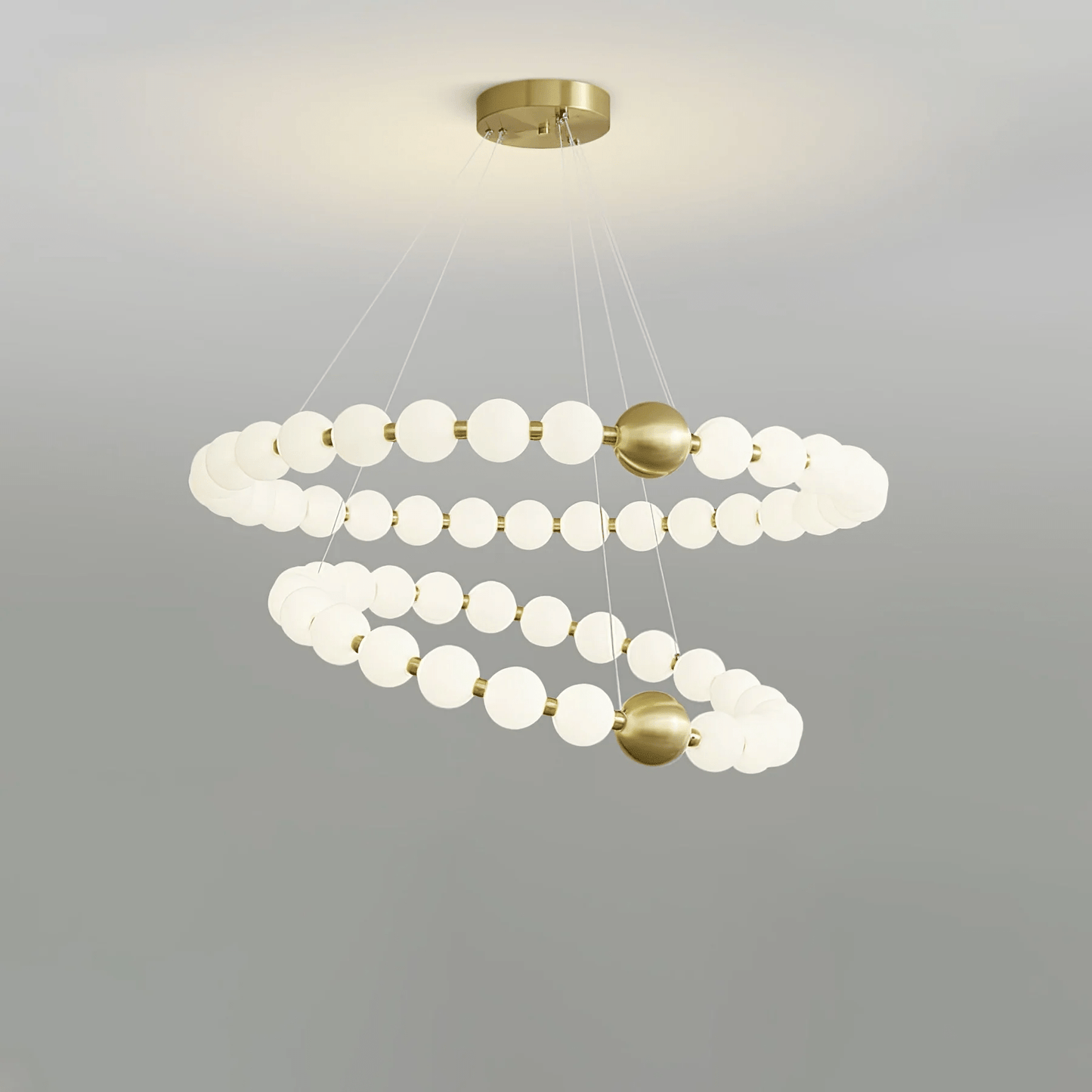 Elegant Acrylic Pearls Chandelier - Modern Design, Adjustable Height