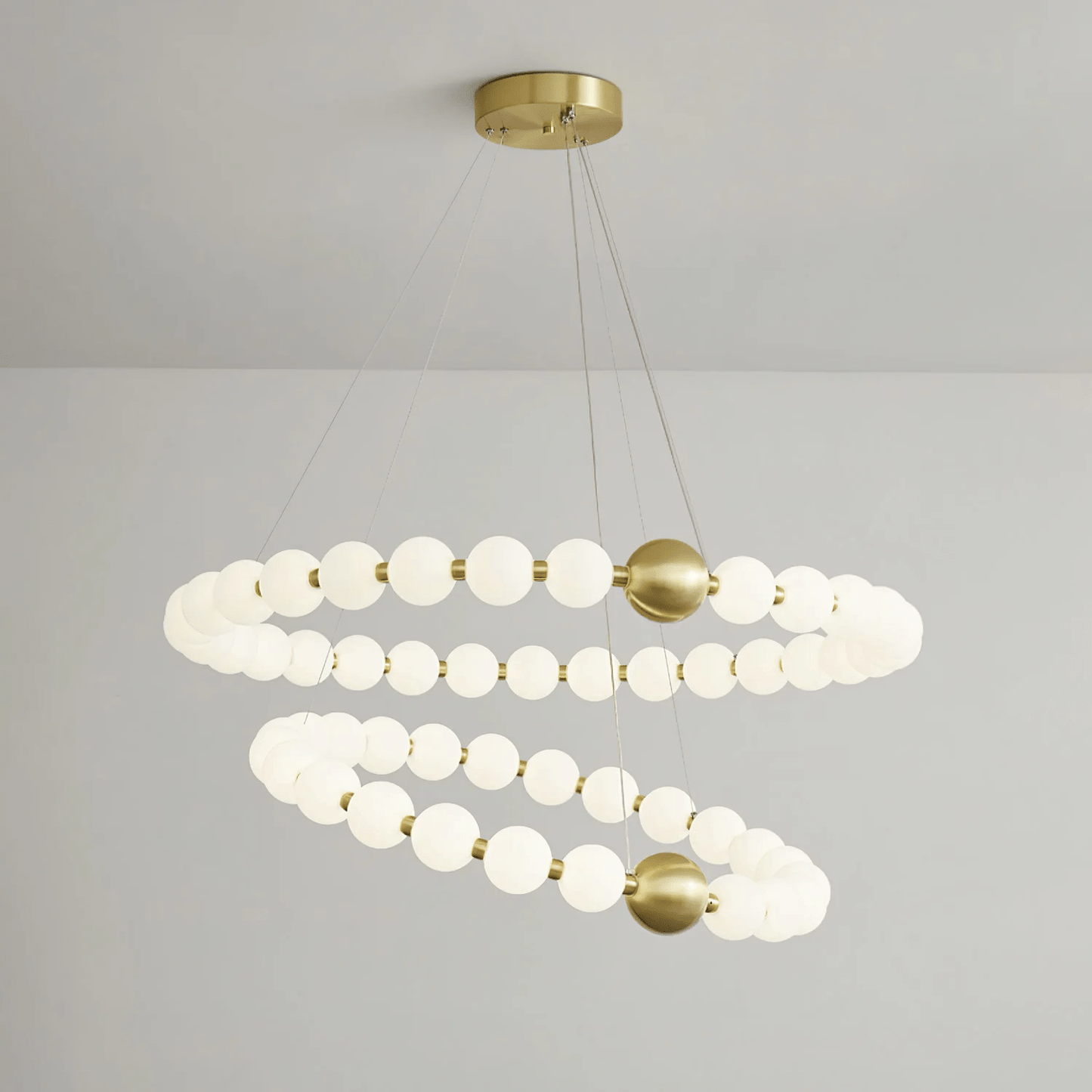 Elegant Acrylic Pearls Chandelier - Modern Design, Adjustable Height