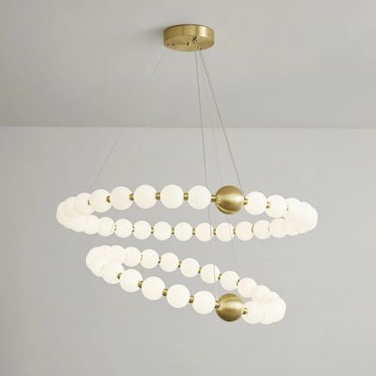 Elegant Acrylic Pearls Chandelier - Modern Design, Adjustable Height