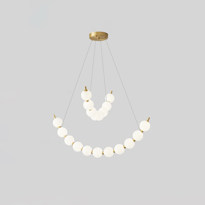 Elegant Acrylic Pearls Chandelier - Modern Design, Adjustable Height
