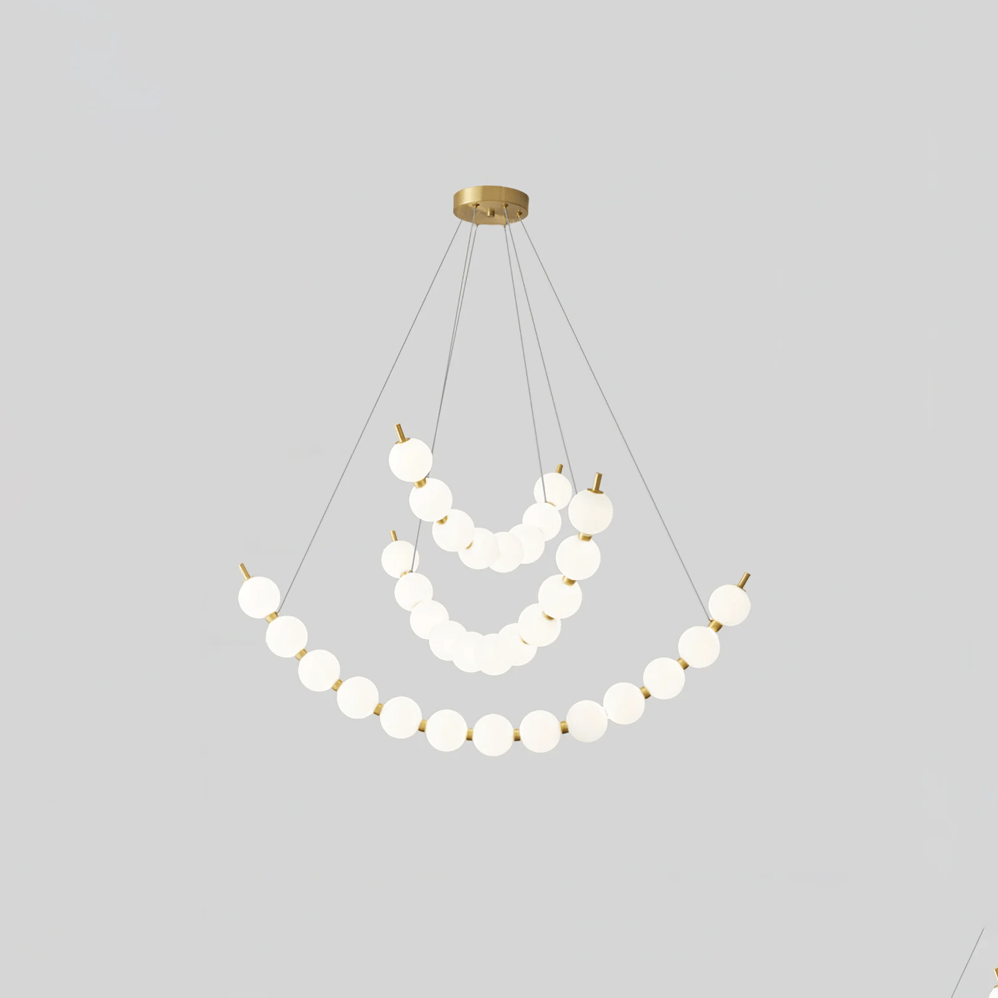 Elegant Acrylic Pearls Chandelier - Modern Design, Adjustable Height