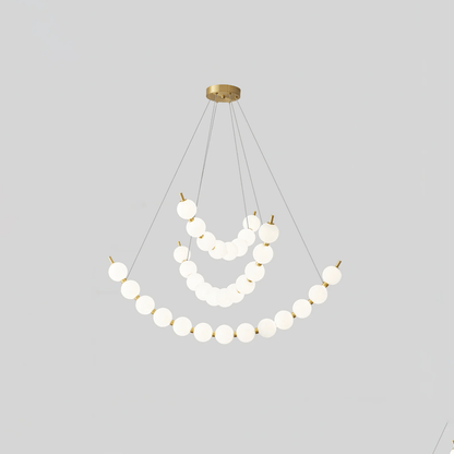 Elegant Acrylic Pearls Chandelier - Modern Design, Adjustable Height