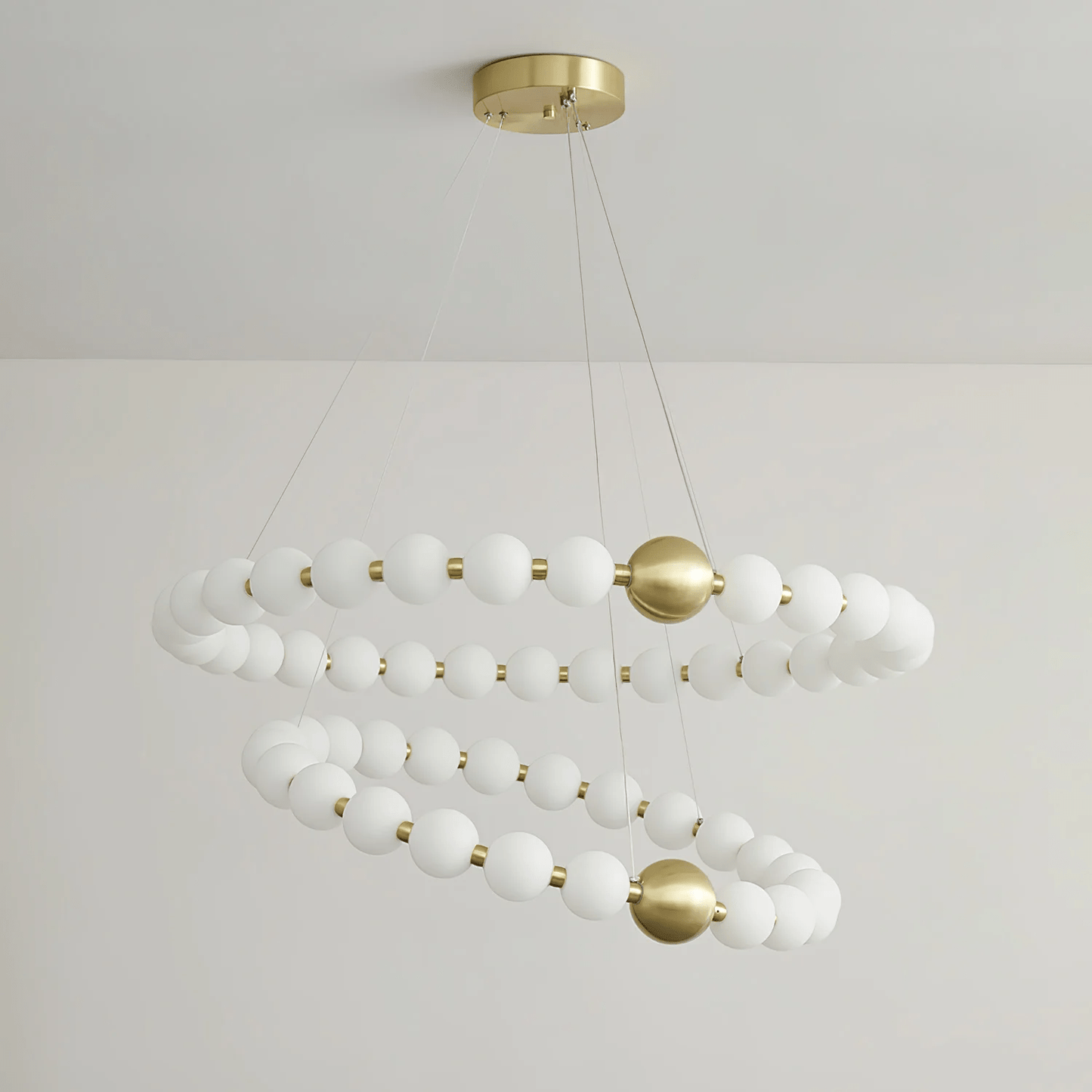 Elegant Acrylic Pearls Chandelier - Modern Design, Adjustable Height