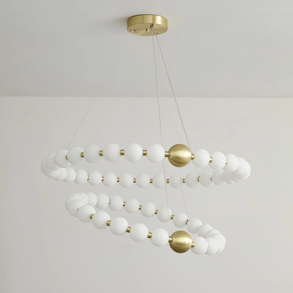 Elegant Acrylic Pearls Chandelier - Modern Design, Adjustable Height