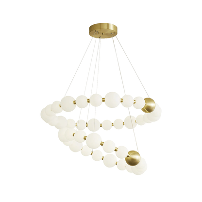 Elegant Acrylic Pearls Chandelier - Modern Design, Adjustable Height