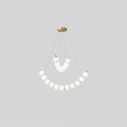 Elegant Acrylic Pearls Chandelier - Modern Design, Adjustable Height
