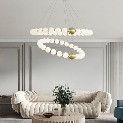 Elegant Acrylic Pearls Chandelier - Modern Design, Adjustable Height