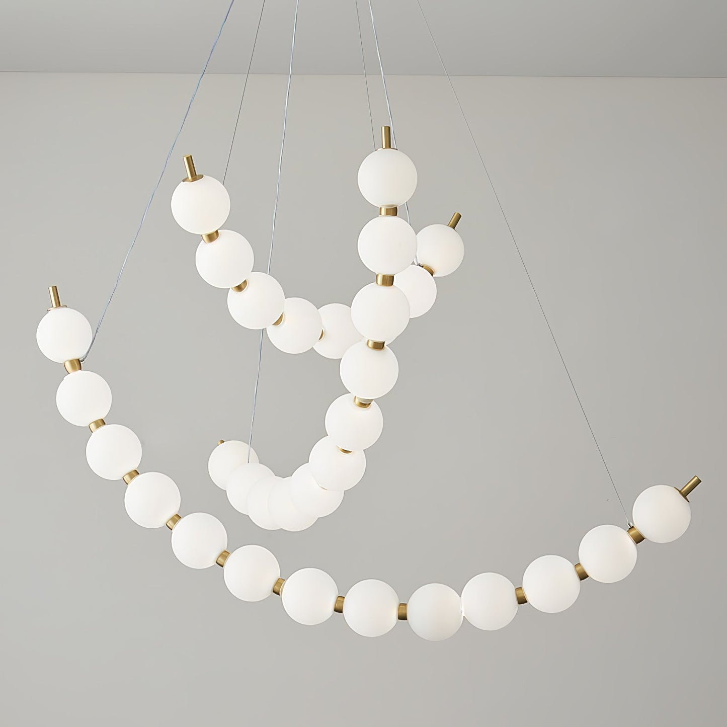Elegant Acrylic Pearls Chandelier - Modern Design, Adjustable Height