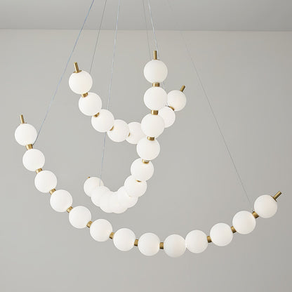 Elegant Acrylic Pearls Chandelier - Modern Design, Adjustable Height