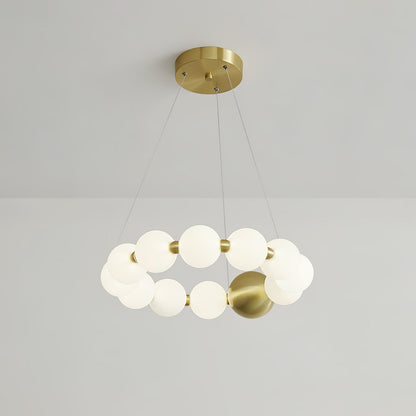 Elegant Acrylic Pearls Chandelier - Modern Design, Adjustable Height