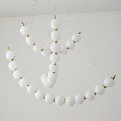 Elegant Acrylic Pearls Chandelier - Modern Design, Adjustable Height