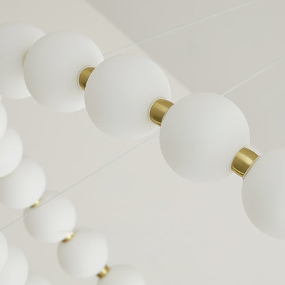 Elegant Acrylic Pearls Chandelier - Modern Design, Adjustable Height