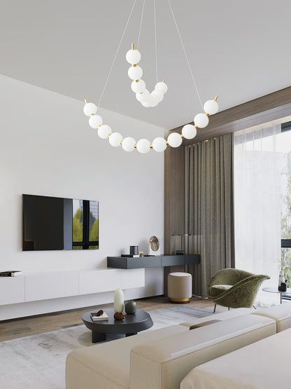 Elegant Acrylic Pearls Chandelier - Modern Design, Adjustable Height