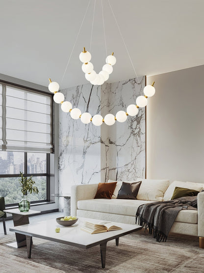 Elegant Acrylic Pearls Chandelier - Modern Design, Adjustable Height