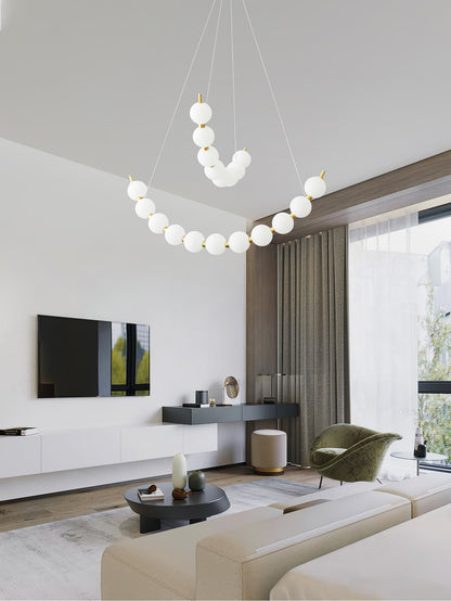 Elegant Acrylic Pearls Chandelier - Modern Design, Adjustable Height