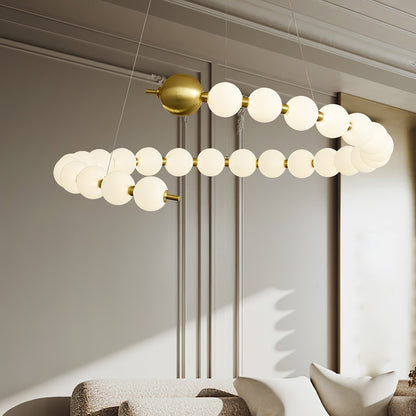 Elegant Acrylic Pearls Chandelier - Modern Design, Adjustable Height