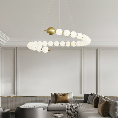 Elegant Acrylic Pearls Chandelier - Modern Design, Adjustable Height