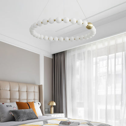 Elegant Acrylic Pearls Chandelier - Modern Design, Adjustable Height