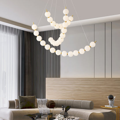Elegant Acrylic Pearls Chandelier - Modern Design, Adjustable Height