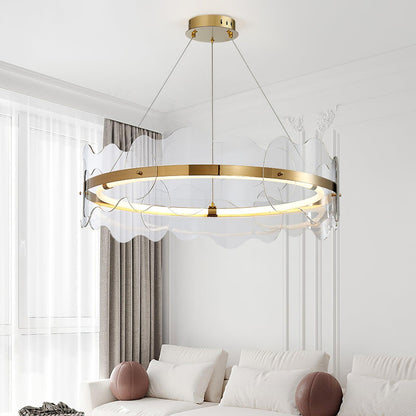Elegant Acrylic Wave Chandelier with Energy-Efficient LED Lighting