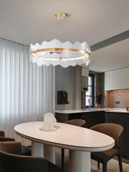 Elegant Acrylic Wave Chandelier with Energy-Efficient LED Lighting