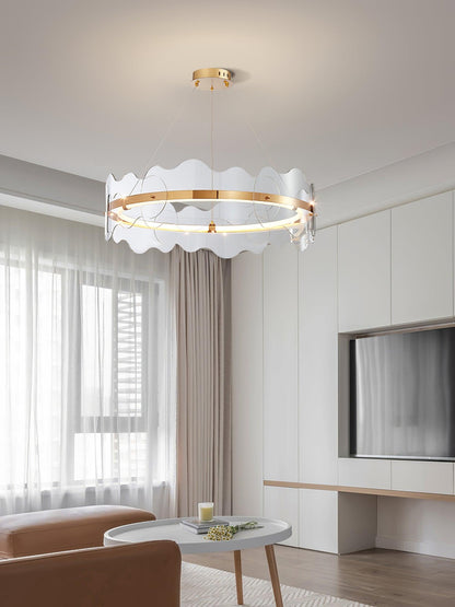 Elegant Acrylic Wave Chandelier with Energy-Efficient LED Lighting