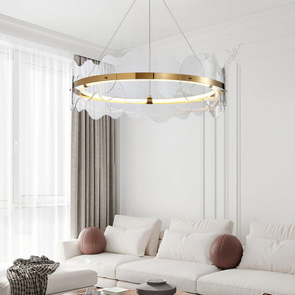 Elegant Acrylic Wave Chandelier with Energy-Efficient LED Lighting