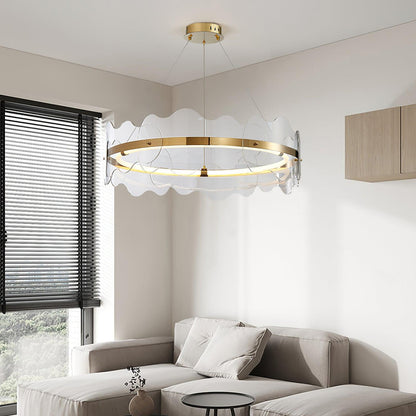 Elegant Acrylic Wave Chandelier with Energy-Efficient LED Lighting