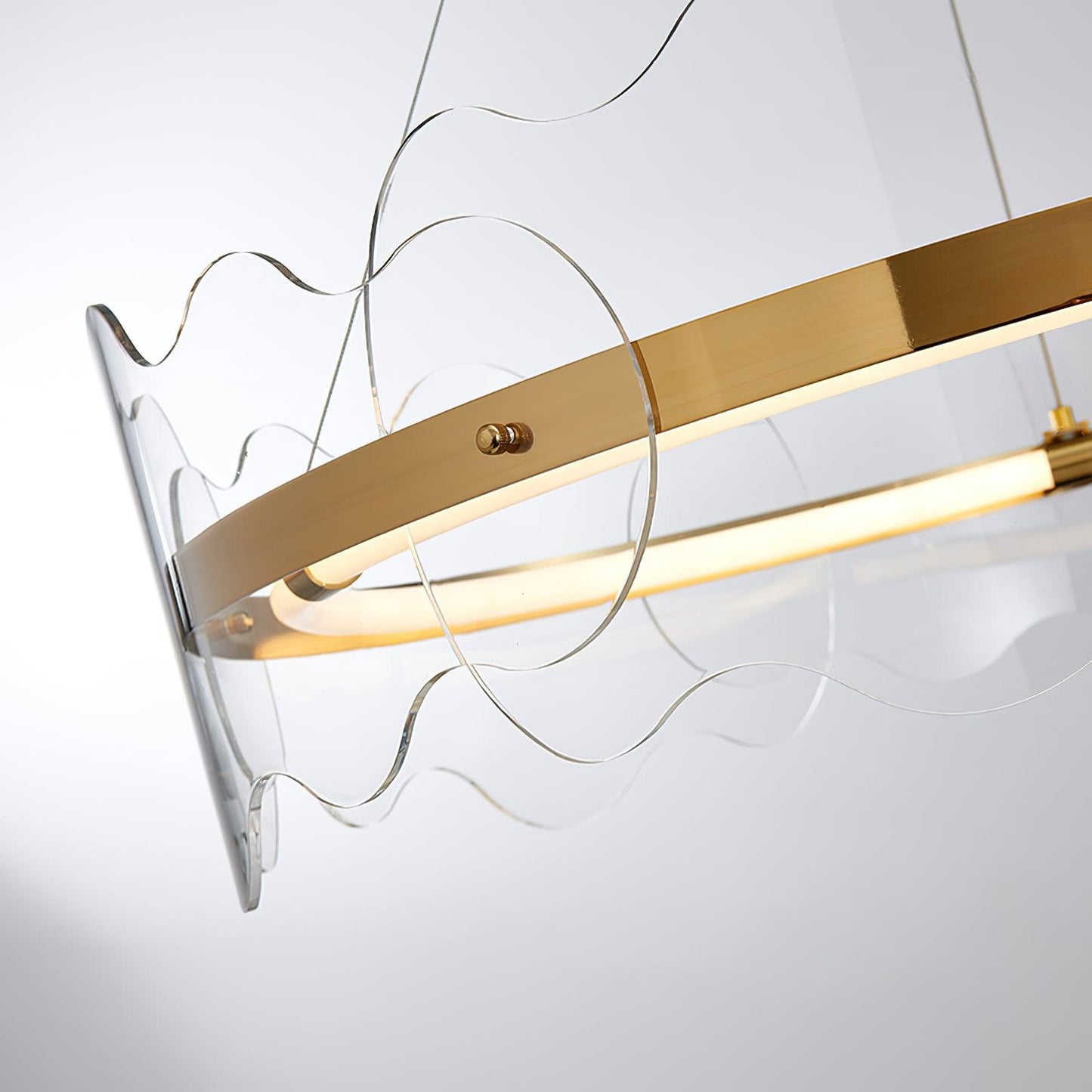 Elegant Acrylic Wave Chandelier with Energy-Efficient LED Lighting