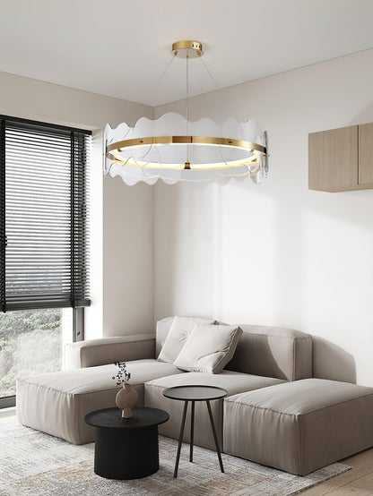 Elegant Acrylic Wave Chandelier with Energy-Efficient LED Lighting