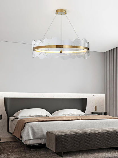 Elegant Acrylic Wave Chandelier with Energy-Efficient LED Lighting