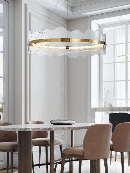 Elegant Acrylic Wave Chandelier with Energy-Efficient LED Lighting