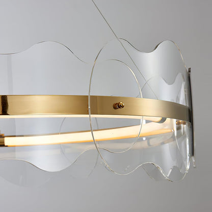 Elegant Acrylic Wave Chandelier with Energy-Efficient LED Lighting
