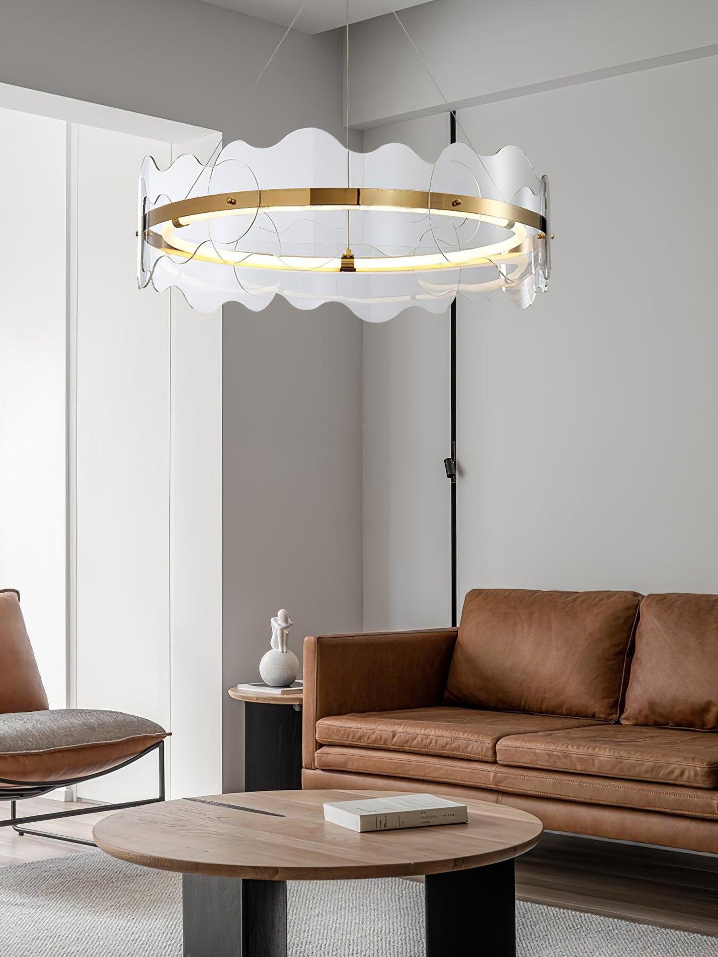 Elegant Acrylic Wave Chandelier with Energy-Efficient LED Lighting
