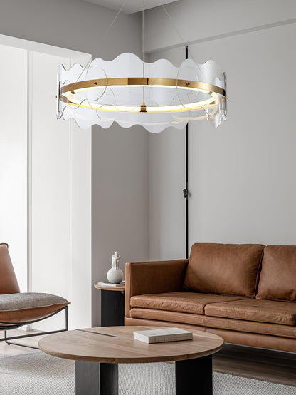 Elegant Acrylic Wave Chandelier with Energy-Efficient LED Lighting