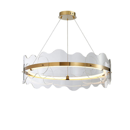 Elegant Acrylic Wave Chandelier with Energy-Efficient LED Lighting