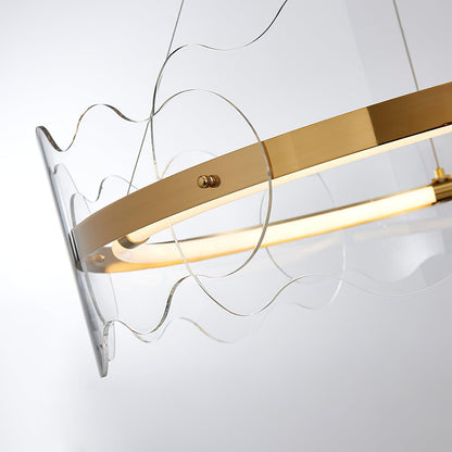 Elegant Acrylic Wave Chandelier with Energy-Efficient LED Lighting
