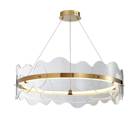 Elegant Acrylic Wave Chandelier with Energy-Efficient LED Lighting