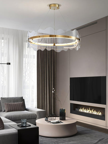 Elegant Acrylic Wave Chandelier with Energy-Efficient LED Lighting