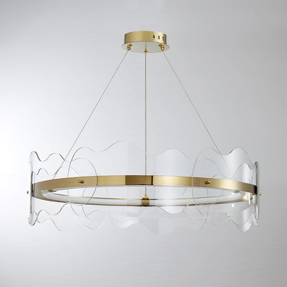 Elegant Acrylic Wave Chandelier with Energy-Efficient LED Lighting
