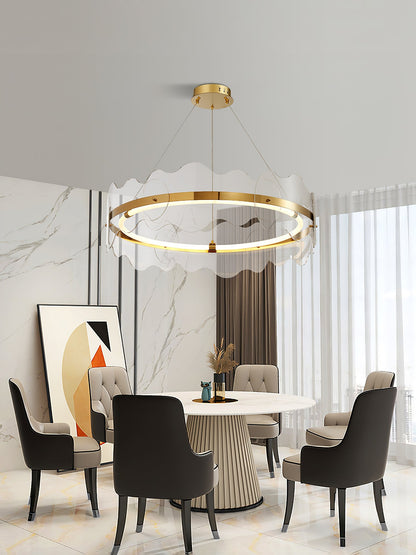 Elegant Acrylic Wave Chandelier with Energy-Efficient LED Lighting