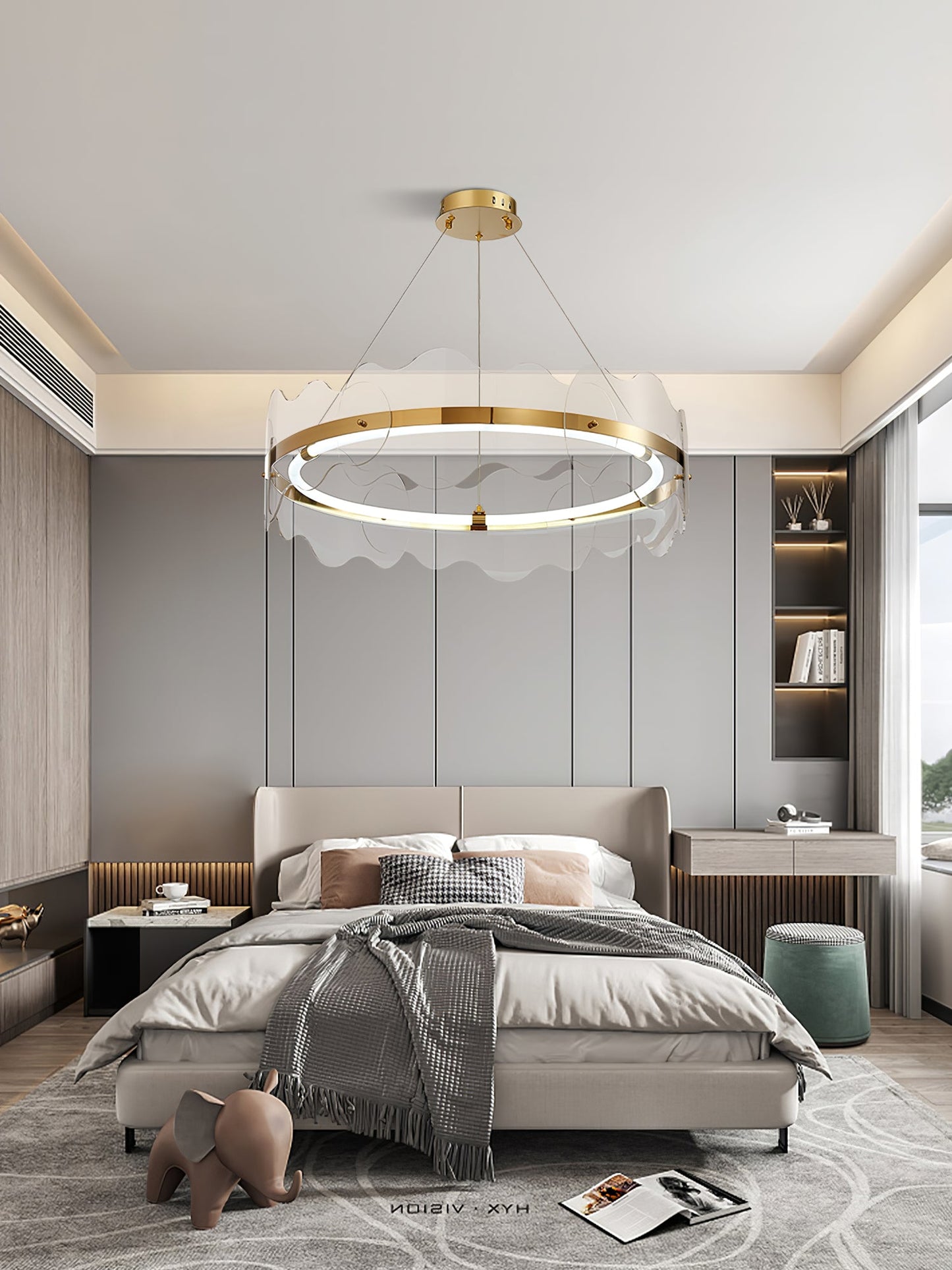Elegant Acrylic Wave Chandelier with Energy-Efficient LED Lighting